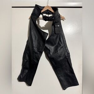 Vance Leathers USA Black Leather Chaps Medium